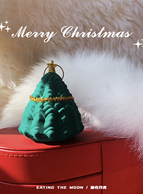 超级可爱！丝绒圣诞树星星圣诞节礼物圣诞老人雪人首饰盒气氛挂饰