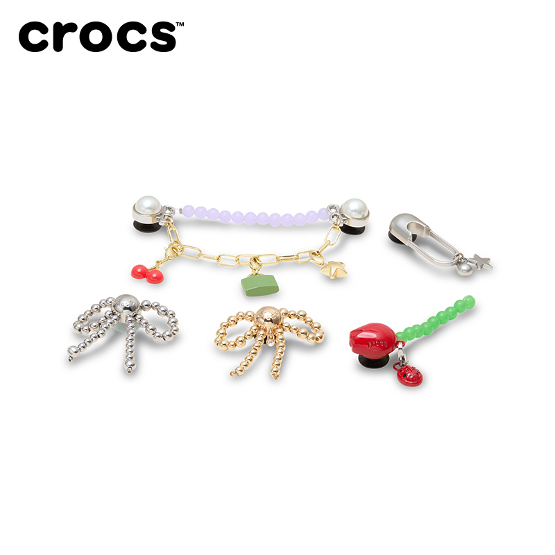 Crocs卡骆驰配饰智必星洞洞鞋花 质感潮流质感金属五件套