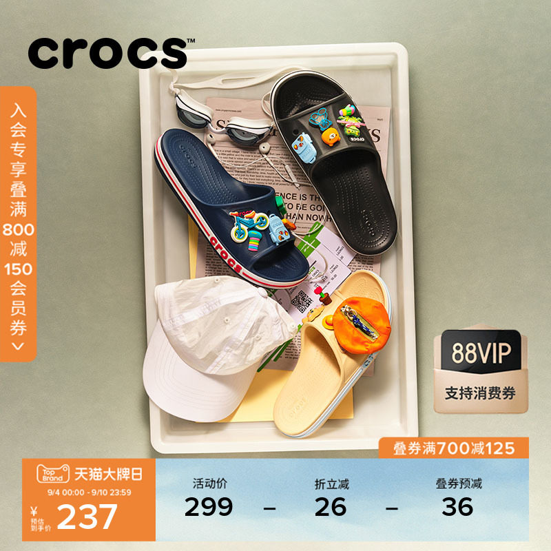 Crocs凉拖鞋简约休闲露趾拖鞋图片