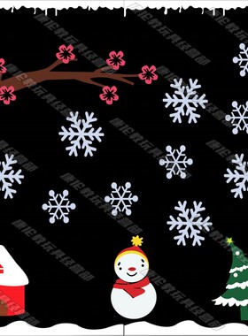 冬天雪花教室环境布置黑板报