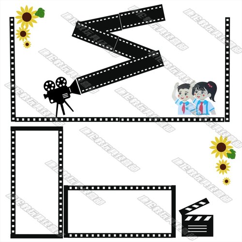 小学幼儿园中国风胶卷班级墙