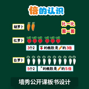 墙秀倍的认识教具公开课磁性板书贴设计制作三年级数学上册黑板贴