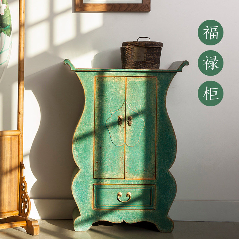 古朴家具中式实木玄关柜仿古彩漆做旧门厅装饰柜翘头鞋柜葫芦柜子,住宅家具,门厅/玄关柜/玄关架,淘宝优惠券,粉丝福利购,淘宝优惠卷