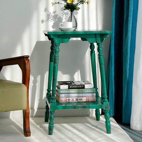 古朴年代复古做旧松木边几小茶几