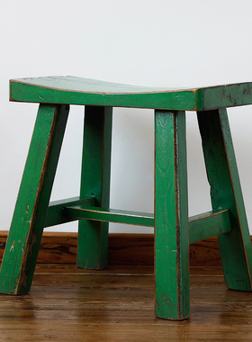 老榆木餐凳实木家用方板凳时尚元宝凳简约换鞋马鞍凳原木凹面凳子