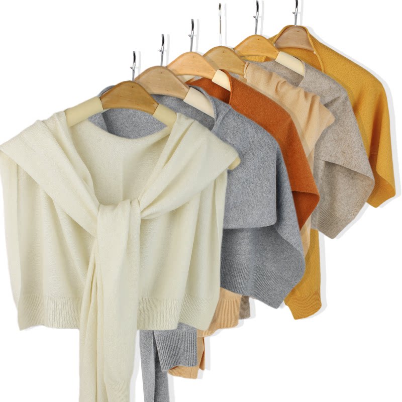 羊绒女士披肩围巾两用春秋空调房护肩护颈保暖外搭简约百搭纯色