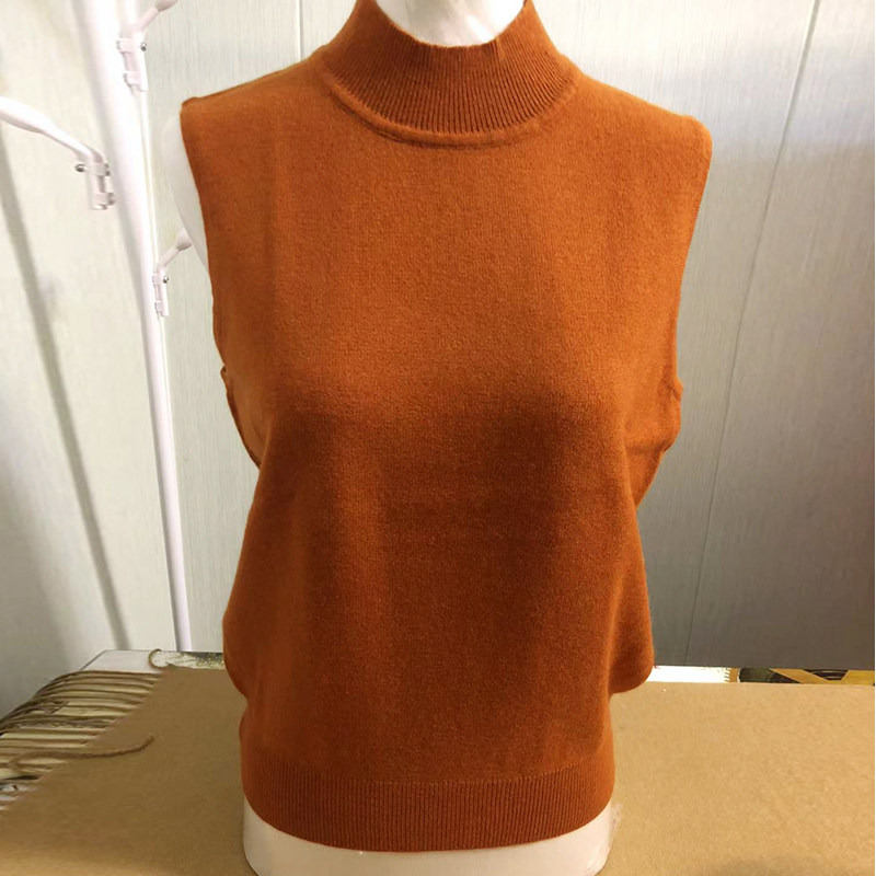 羊绒背心女纯色黑色半高领套头春秋针织打底衫毛坎肩无袖外穿修身,女装/女士精品,背心吊带,淘宝优惠券,粉丝福利购,淘宝优惠卷