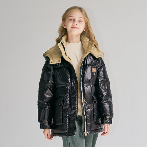 女童冬季新款短款洋气加厚羽绒服