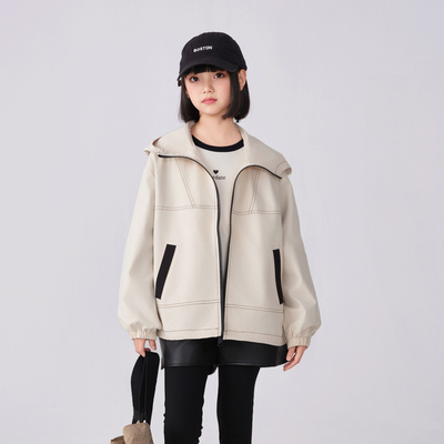 女童连帽冲锋衣秋装外套