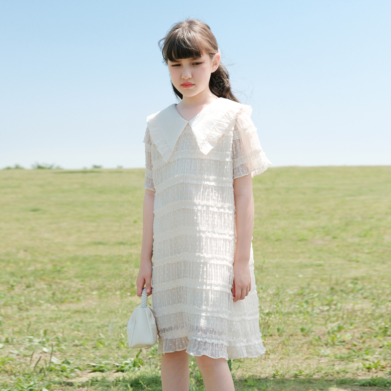 女童连衣裙夏装2025新款夏季洋气学院风儿童裙子女大童童装公主裙