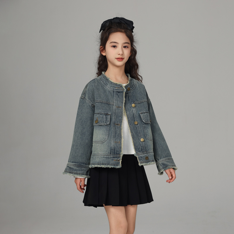 女童牛仔外套儿童2025新款春秋款上衣女大童今年流行爆款春季童装