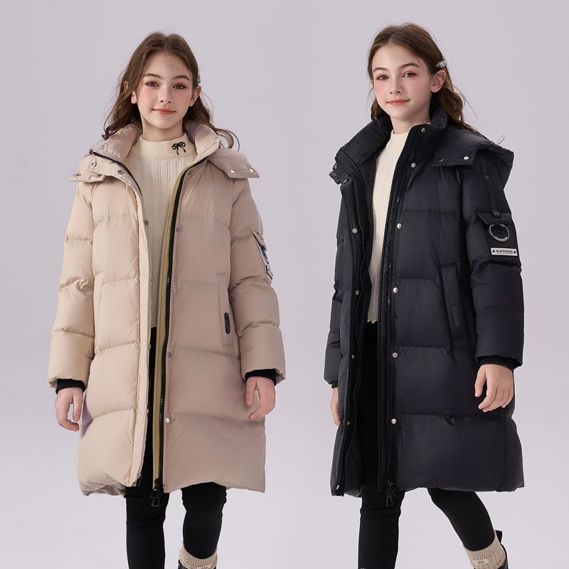 女童羽绒服2025新款儿童洋气女款冬装青少年冬季长款加厚防寒外套