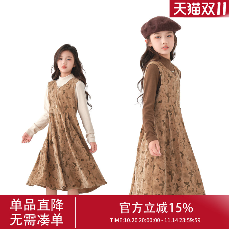 女童连衣裙2025新款儿童春秋公主裙女孩绝美圣诞冬裙套装春装裙子