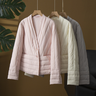 丝艺90白鸭绒轻薄V领羽绒服内搭短款 保暖内胆宽松显瘦百搭外套冬
