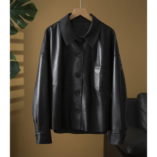 丝艺100%新西兰绵羊皮真皮皮衣女2025秋冬新款 休闲翻领夹克外套冬