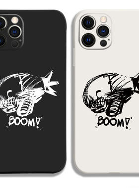 电锯人蕾塞BOOM动漫周边电次液态硅胶手机壳适用MATE70PRO华为NOVA12保护套PURA80黑白VIVOPPO小米15荣耀400