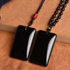 天然黑曜石无事牌吊坠项链男女情侣款 无事牌项链吊坠男女通用
