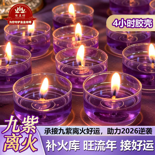 缘益坊九紫离火蜡烛许愿祈福长明灯4小时胶壳2026新款