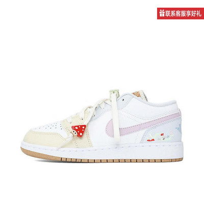 耐克2025夏童鞋板鞋Air Jordan AJ1女生篮球鞋IB8861-151