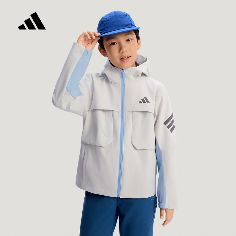 adidas阿迪达斯官方运动2026春男大童梭织夹克 KG5958,运动服/休闲服装,运动茄克/外套,淘宝优惠券,粉丝福利购,淘宝优惠卷