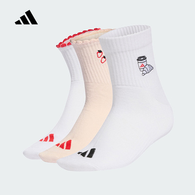 adidas阿迪达斯官方运动2026夏女三双装袜子 KC5644