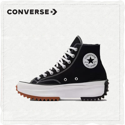 Converse匡威帆布鞋男女春秋新款Run Star Hike厚底运动鞋166800C