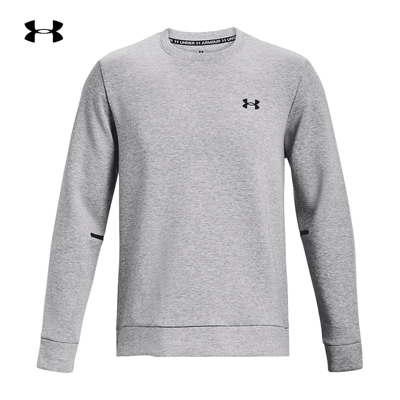 UA安德玛Unstoppable男子新款抓绒圆领训练运动卫衣1381688-011