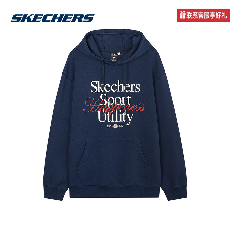 斯凯奇运动2025秋中性连帽卫衣 L324U022-002Z