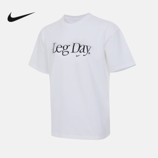NIKE耐克女子T恤夏季新款字母印花透气休闲短袖针织衫 IU4559-100