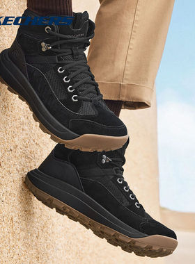 SKECHERS斯凯奇运动2025冬男休闲鞋 210898-BLK