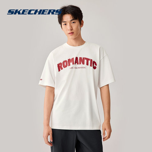 Skechers斯凯奇男女同款百搭复古T恤衫2026夏休闲短袖衫 L226U016