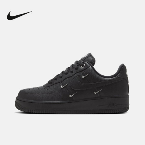 Nike耐克女鞋AIR FORCE 1 AFI黑银四勾 空军一号运动鞋HQ1180-
