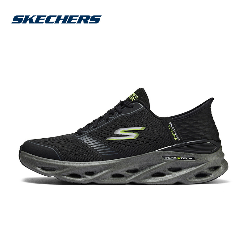 SKECHERS斯凯奇夏季男闪穿一脚蹬透气舒适休闲运动鞋220909/BKCC