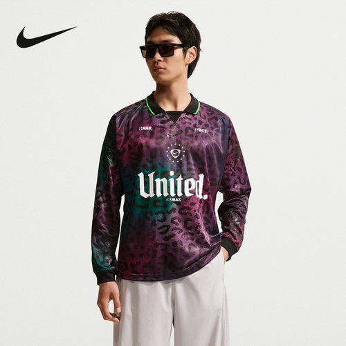 耐克NIKE豹纹翻领T恤短袖时尚潮流夏季男长袖针织衫 IR7587-010