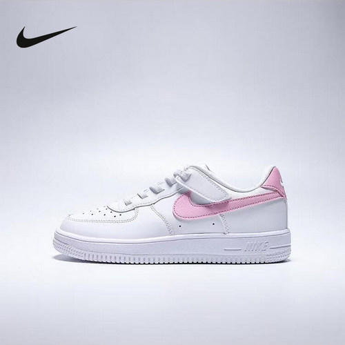 NIKE耐克童鞋AIR FORCE 1 空军一号运动休闲鞋粉白板鞋IH4498-