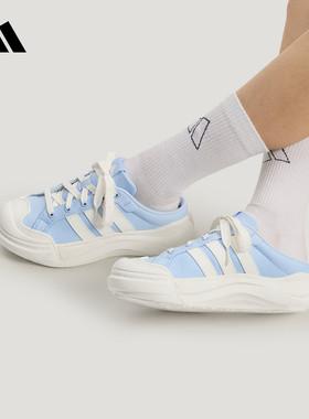 adidas阿迪达斯秋季女大头鞋缓震回弹厚底休闲半拖穆勒鞋 LA4476