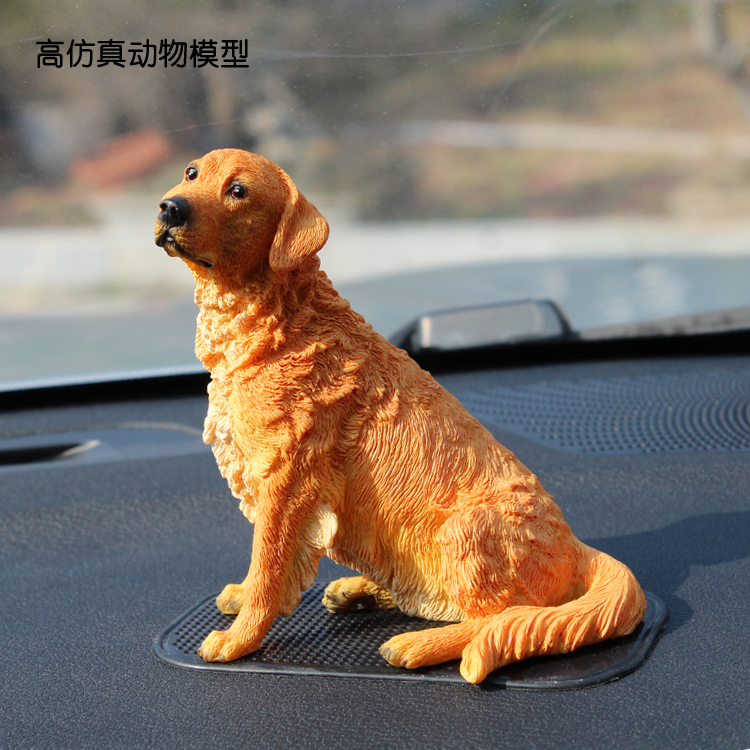金毛犬动物模型工艺品汽车摆件