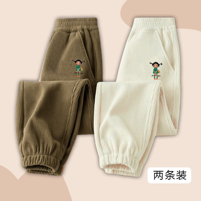 儿童宝宝厚款休闲裤儿童休闲条绒裤秋冬款灯芯绒裤子新款时尚百搭