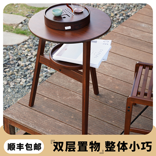 山田双层边几茶几家用客厅小户型沙发卧室床头小桌子阳台角几 欧式