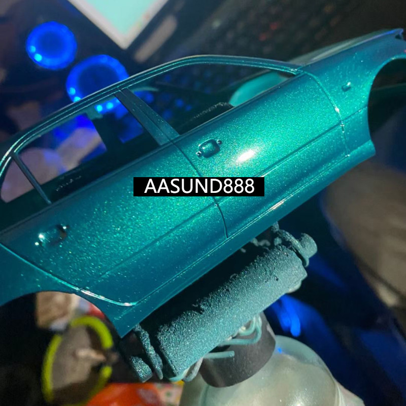 钻石翡翠绿 大颗粒爆闪漆 AASUND鹦鹉 特效漆 汽车漆 改色漆