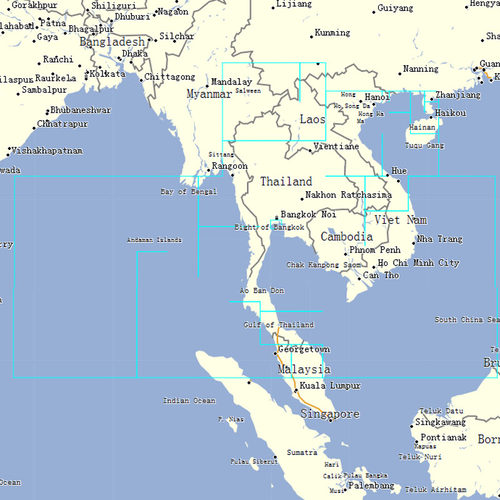 Garmin佳明 西太平洋-南海-孟加拉湾及沿海道路GPS航海详细地图