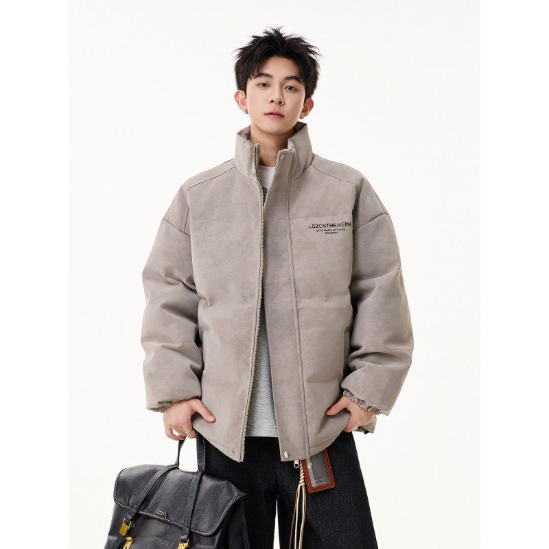 XZ476-P95 雾面PU皮立领充棉面包服（有内袋）