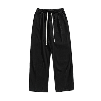 日系宽松垂感纯色百搭工装长裤男