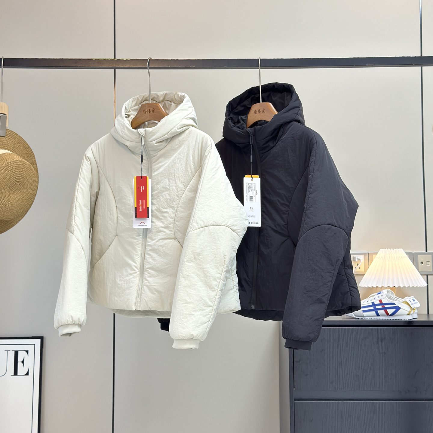 LU系篙端~冬季保暖新雪丽科技P棉连帽棉服宽松防风短款面包服棉衣