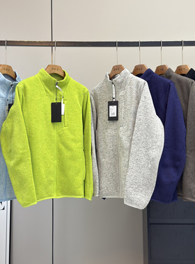 LU系！城市户外男女同款立裁加绒加厚运动立领针织抓绒衣机能外套