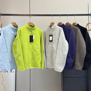 LU系 立裁加绒加厚运动立领针织抓绒衣机能外套 城市户外男女同款