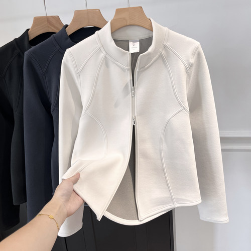 全新升级~LU篙端~秋冬发热暖炉修身小蛮腰石墨烯保暖双拉链短外套