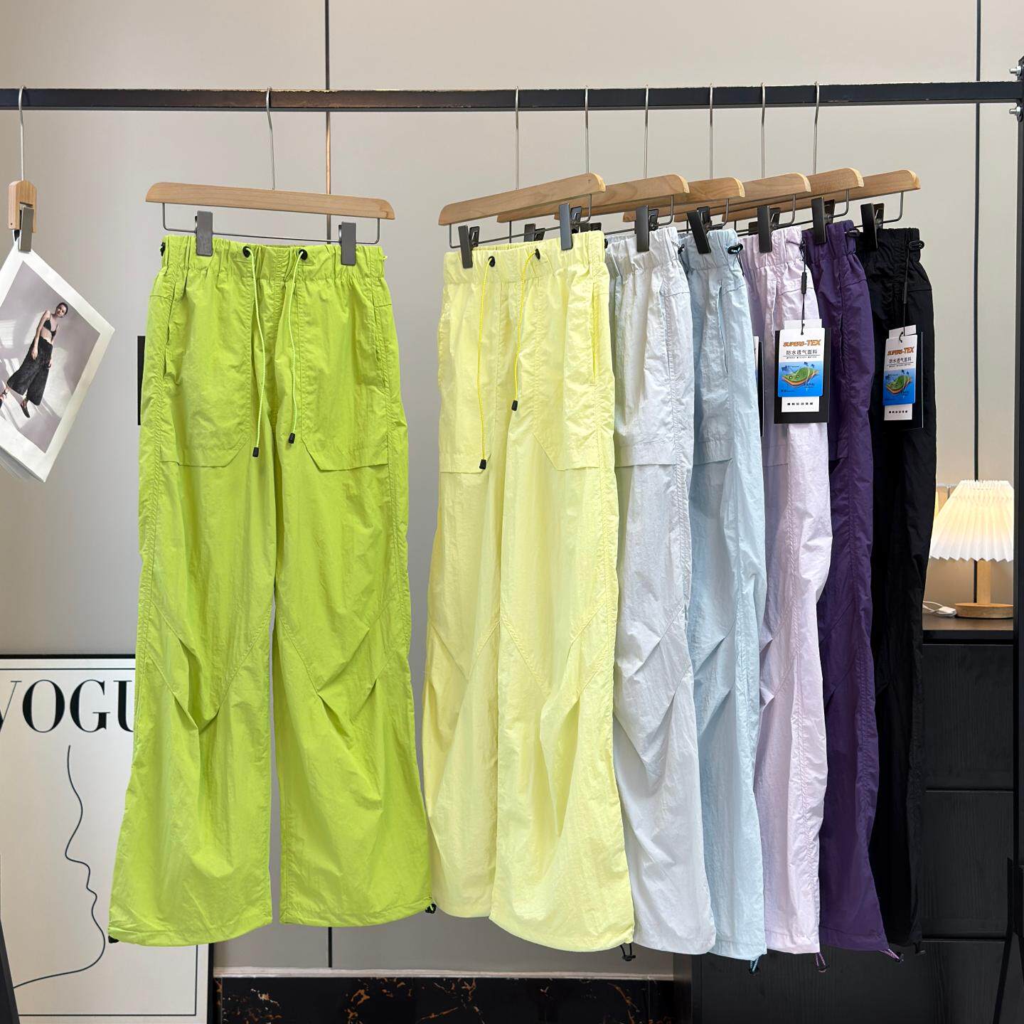 大厂订单!男女款户外多巴胺配色轻薄透气防晒徒步工装休闲伞兵裤