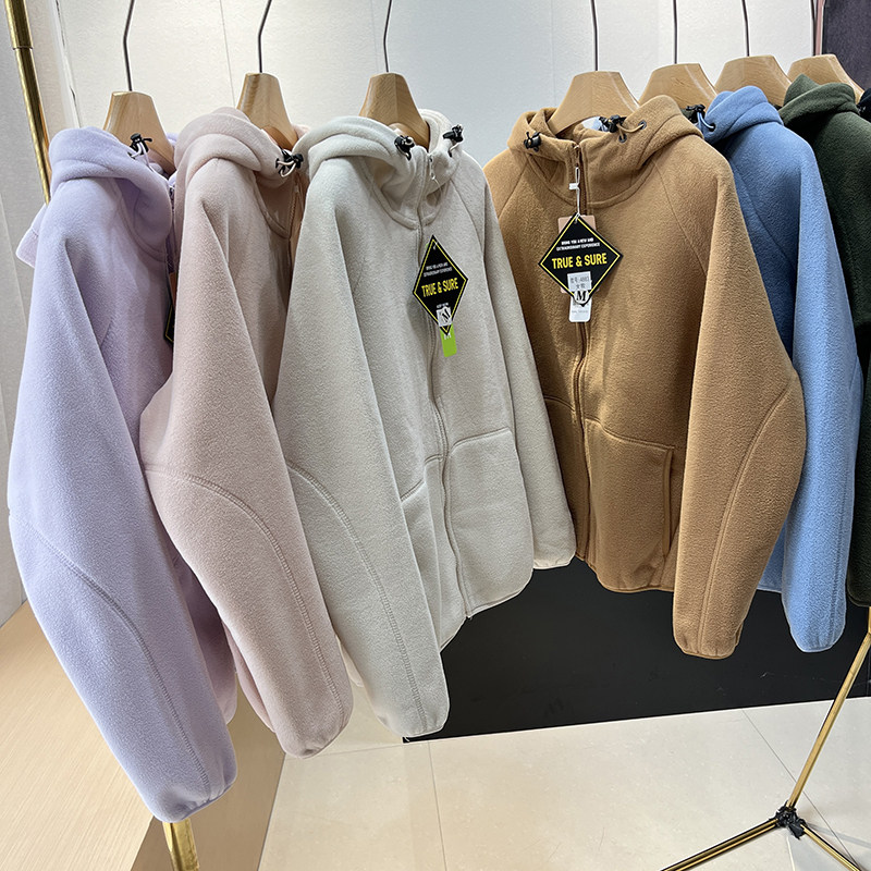 大厂订单！秋冬新品加厚摇粒绒防风保暖连帽抓绒衣夹克开衫外套