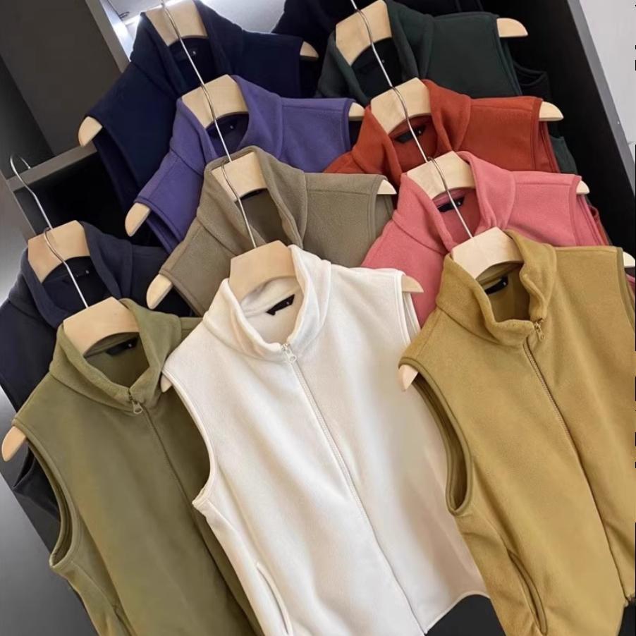 立领摇粒绒保暖拉链马甲叠穿背心